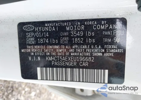 2014 Hyundai Accent Gs from USA, damaged, VIN KMHCT5AEXEU196682